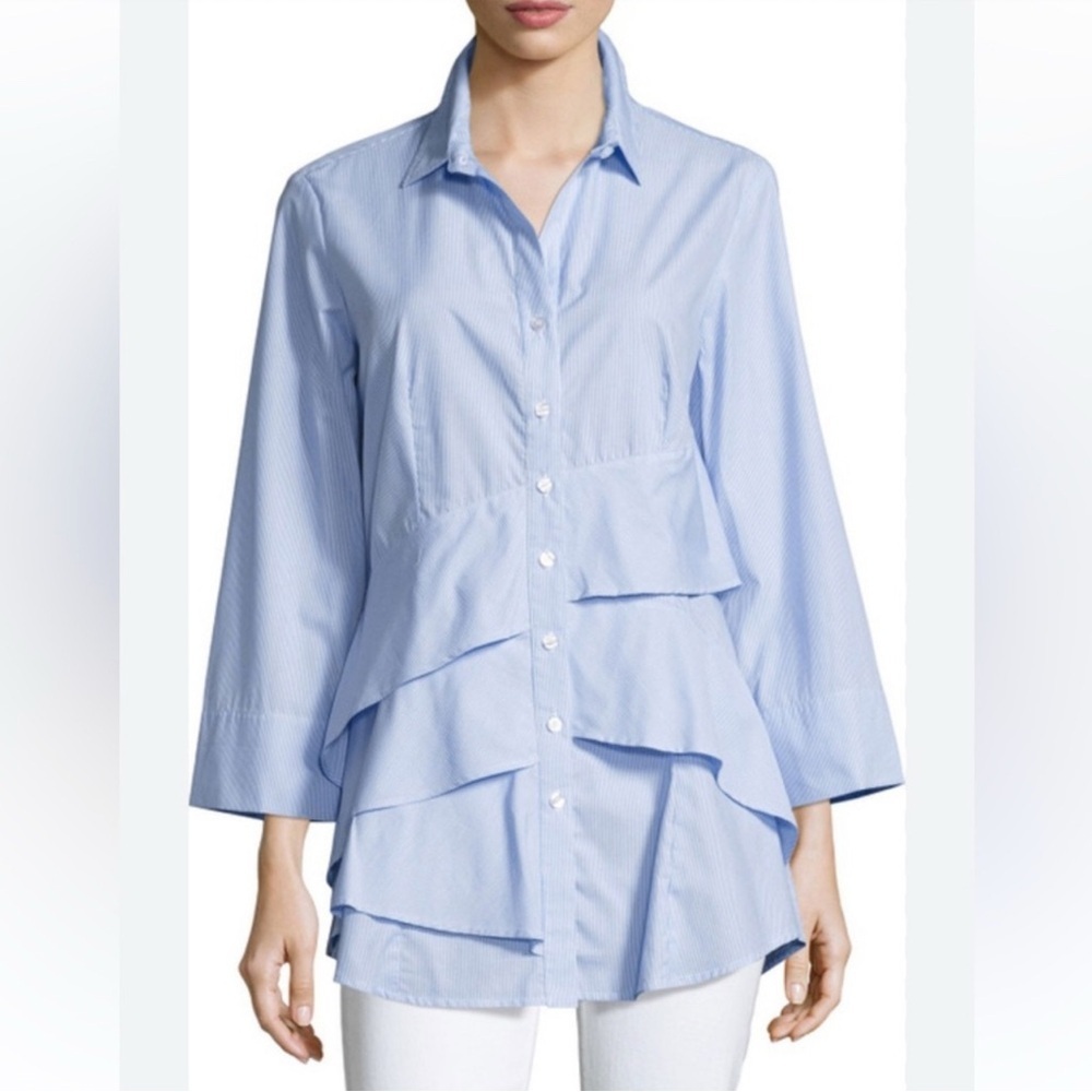 Finley Jenna Striped Tiered Ruffle Tunic Size‎ XL